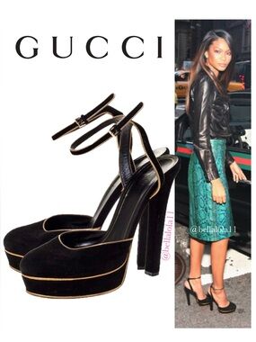 NEW IN BOX AUTHENTIC GUCCI MILAN RUNWAY BLACK HEELS